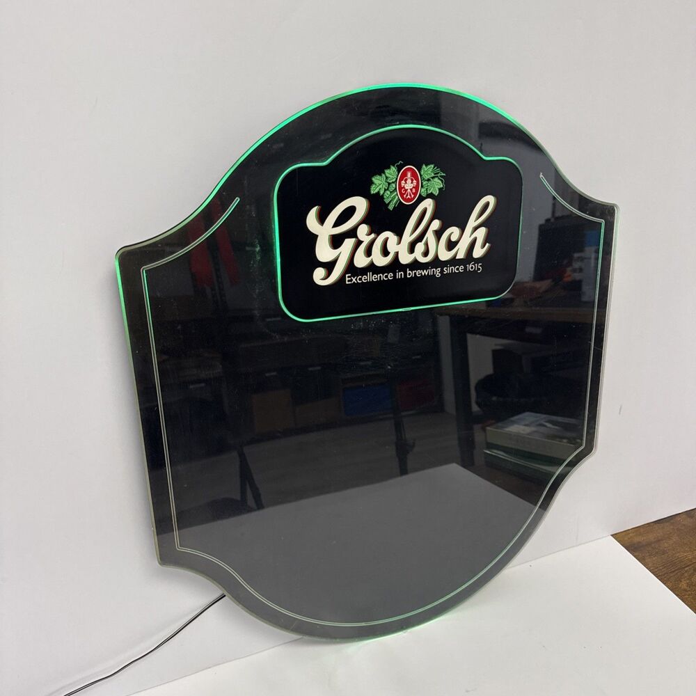 Vintage Grolsch LED Edge Lit Acrylic Bar Menu Message Board Beer Sign